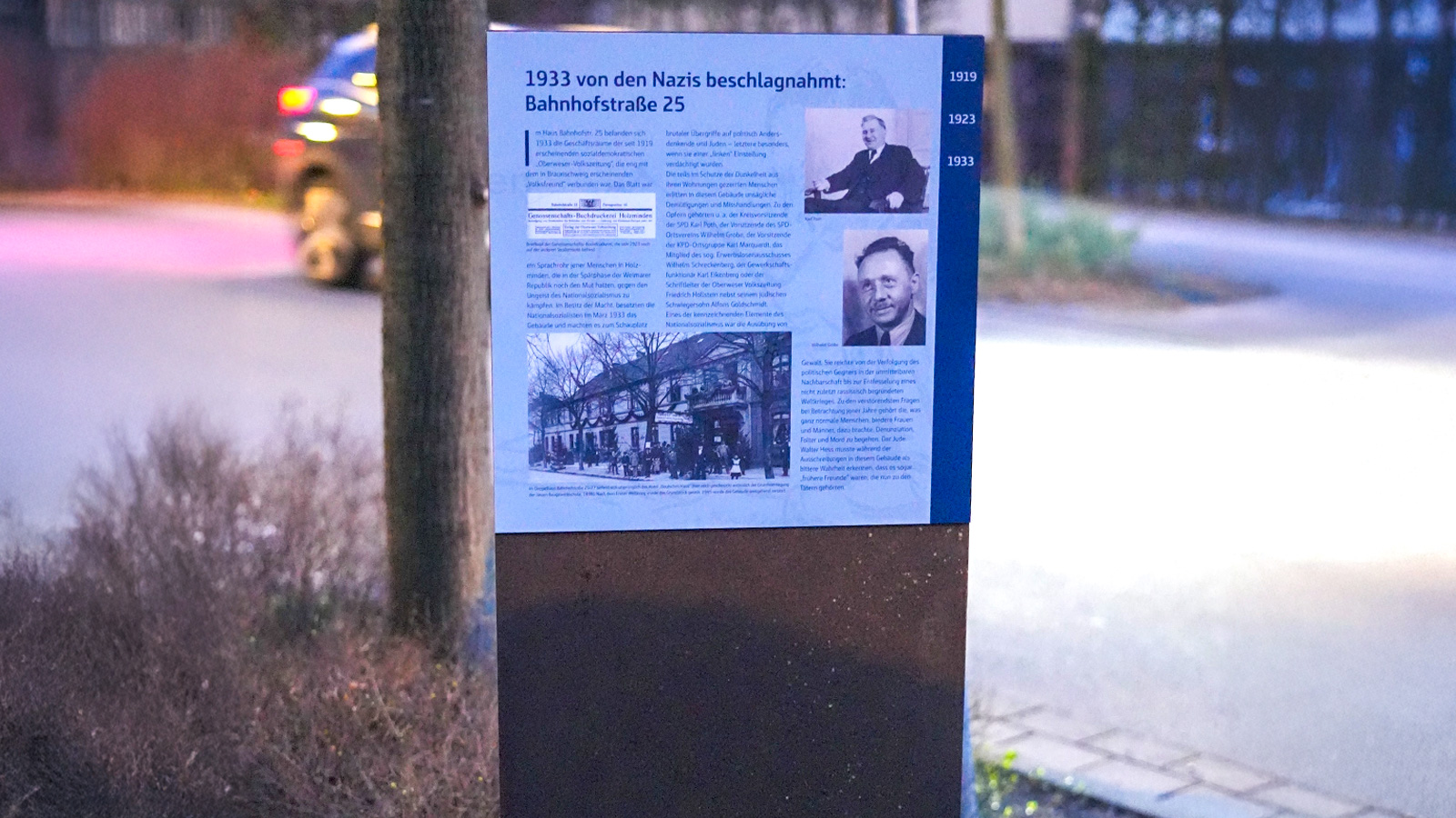 Gedenkveranstaltung des SPD-Ortsvereins zum 93. Jahrestag des verbrecherischen Überfalls auf die Oberweser-Zeitung